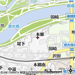 愛知県岡崎市久後崎町本郷周辺の地図