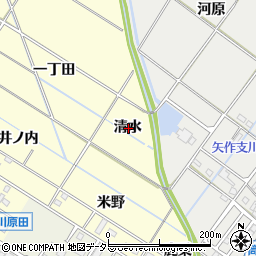 愛知県岡崎市東本郷町清水周辺の地図