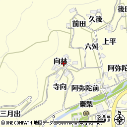 愛知県岡崎市秦梨町（向林）周辺の地図