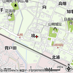 愛知県安城市山崎町境周辺の地図