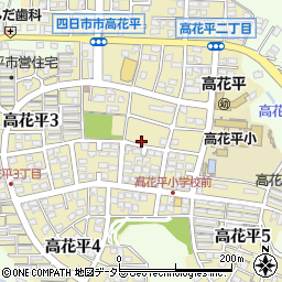 三重県四日市市高花平周辺の地図