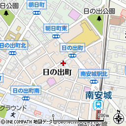 愛知県安城市日の出町周辺の地図