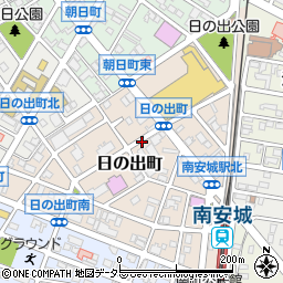 愛知県安城市日の出町周辺の地図
