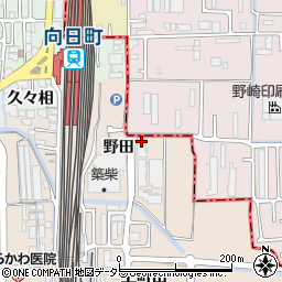 京都府向日市森本町（野田）周辺の地図