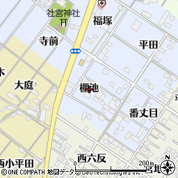 愛知県岡崎市富永町棚池周辺の地図