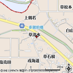 愛知県知多郡阿久比町草木草清水22周辺の地図