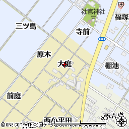 愛知県岡崎市新堀町大庭周辺の地図