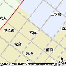 愛知県岡崎市新堀町六反周辺の地図