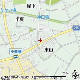 愛知県安城市箕輪町東山周辺の地図