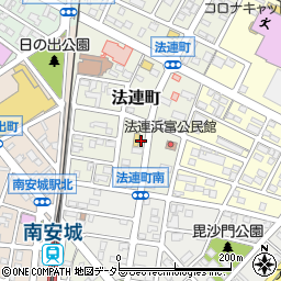 愛知県安城市法連町周辺の地図