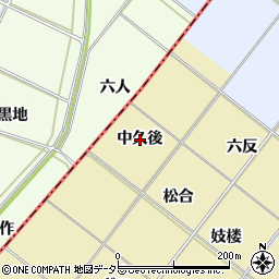 愛知県岡崎市新堀町中久後周辺の地図