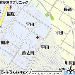 愛知県岡崎市富永町平田50周辺の地図