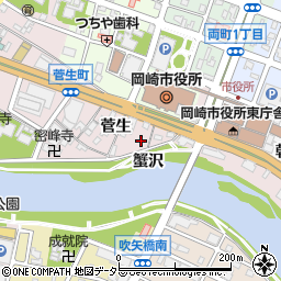 愛知県岡崎市菅生町周辺の地図