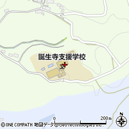 岡山県立誕生寺支援学校　寄宿舎周辺の地図