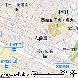 愛知県岡崎市欠町左義長周辺の地図
