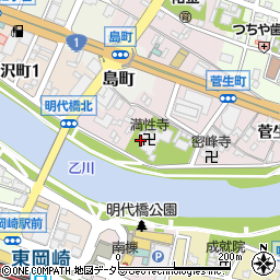 愛知県岡崎市菅生町元菅周辺の地図