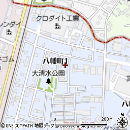 愛知県高浜市八幡町1丁目周辺の地図