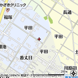 愛知県岡崎市富永町平田28周辺の地図