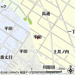 愛知県岡崎市東本郷町平田周辺の地図