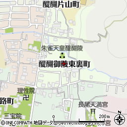 京都府京都市伏見区醍醐御陵東裏町周辺の地図