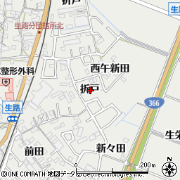 愛知県知多郡東浦町生路折戸周辺の地図