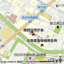 三重県四日市庁舎北勢流域下水道事務所　事業推進室工務課周辺の地図