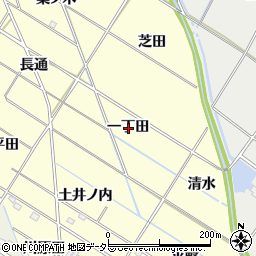 愛知県岡崎市東本郷町一丁田周辺の地図