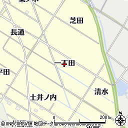 愛知県岡崎市東本郷町（一丁田）周辺の地図