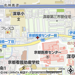 京都府京都市伏見区深草枯木町周辺の地図