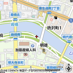 愛知県岡崎市明大寺町下郷中周辺の地図