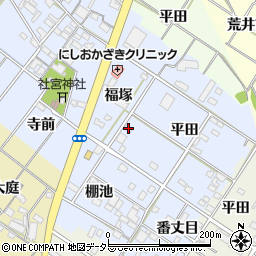 愛知県岡崎市富永町平田39周辺の地図