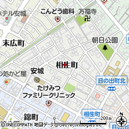 愛知県安城市相生町周辺の地図