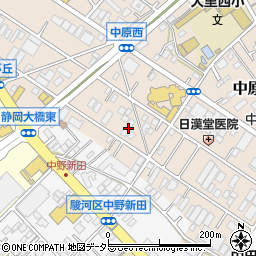静岡県静岡市駿河区中原836周辺の地図