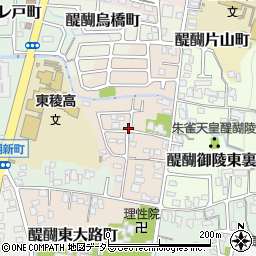 京都府京都市伏見区醍醐御陵西裏町周辺の地図