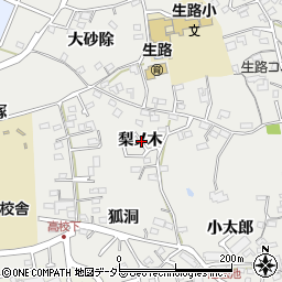 愛知県知多郡東浦町生路梨ノ木周辺の地図