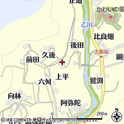 愛知県岡崎市秦梨町上平周辺の地図