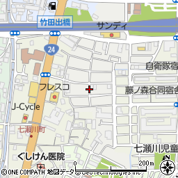 京都府京都市伏見区深草フチ町周辺の地図