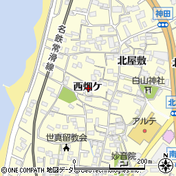 愛知県知多市新舞子西畑ケ周辺の地図