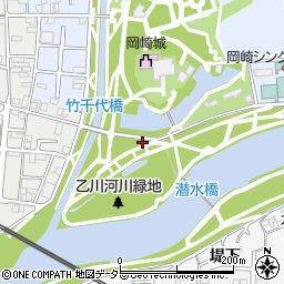 岡崎公園トイレ３周辺の地図