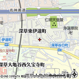 京都府京都市伏見区深草東伊達町36周辺の地図