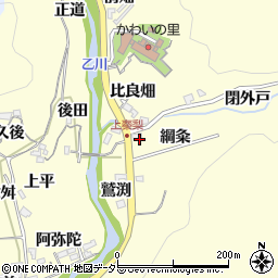 愛知県岡崎市秦梨町綱粂周辺の地図