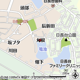 愛知県知多市日長丸根周辺の地図
