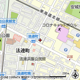 愛知県安城市法連町17-2周辺の地図