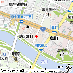愛知県岡崎市唐沢町周辺の地図