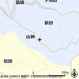 愛知県岡崎市才栗町（山神）周辺の地図