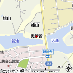 愛知県知多市新舞子奥新曽周辺の地図
