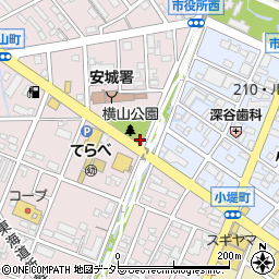 横山公園トイレ周辺の地図