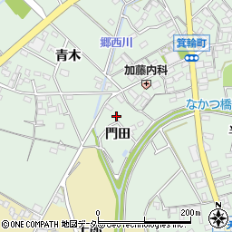 愛知県安城市箕輪町門田周辺の地図