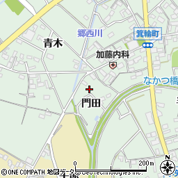 愛知県安城市箕輪町（門田）周辺の地図