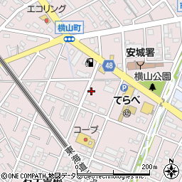 愛知県安城市横山町浜畔上周辺の地図